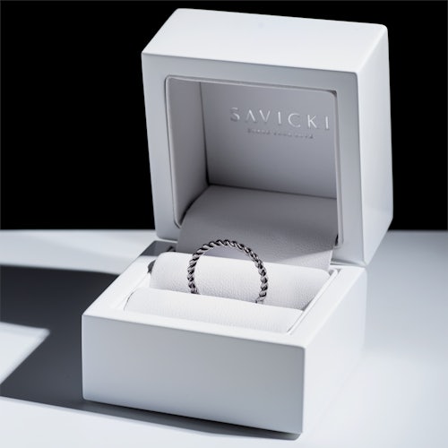 Obrączka partnerska Sign of Love®: czarne złoto, okrągła, 1,6mm